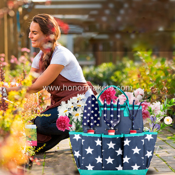 Garden Work Tools Set 5 Pcs  Star Printing  Combination with Sturdy Portable Tote Bag garden tool kit